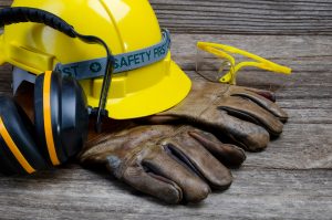 hard hat and other protect equipment for material handling