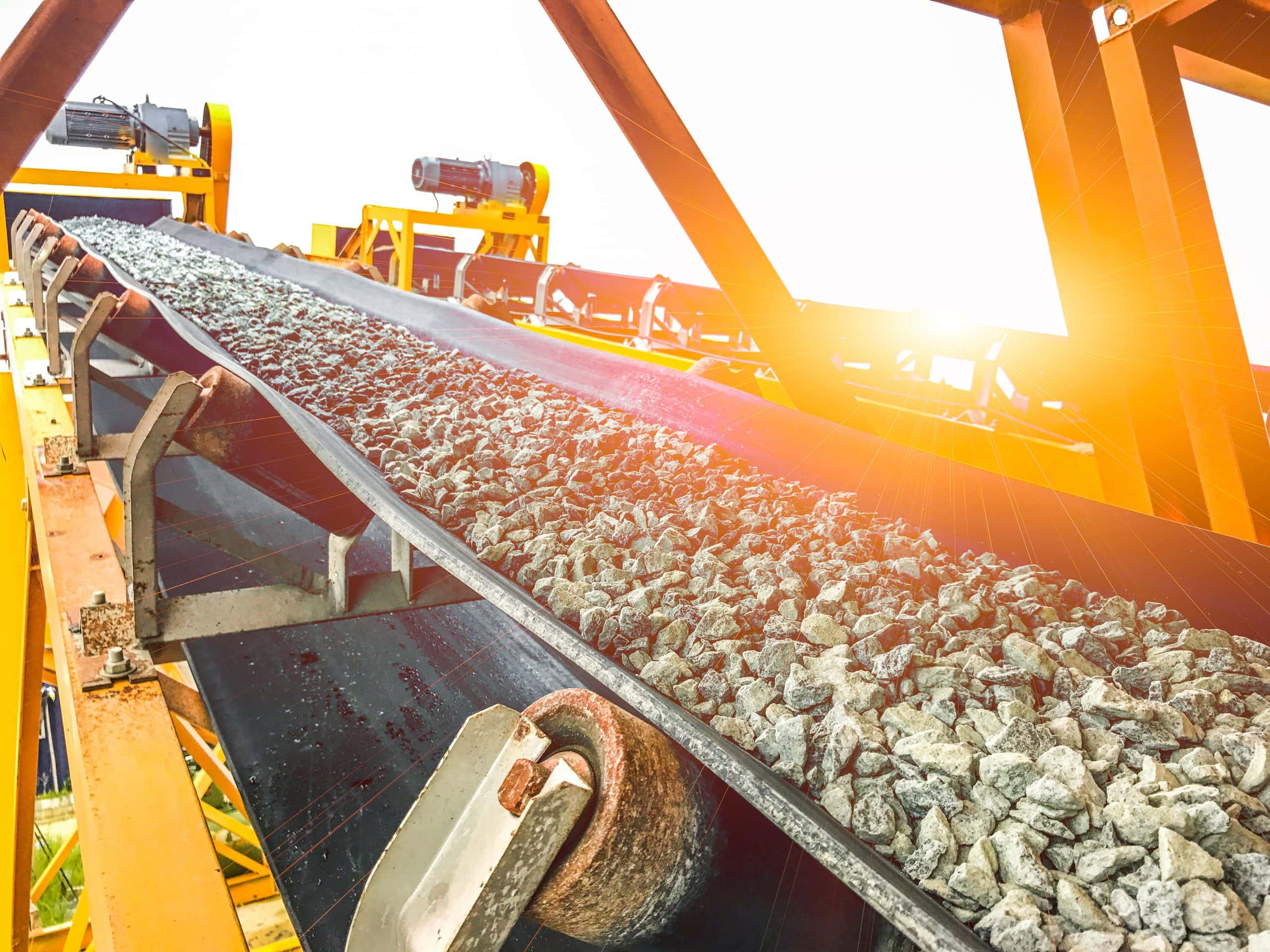 Conveyor belt in a plant