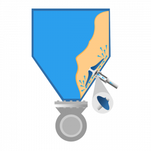 Fluidizer on a silo graphic