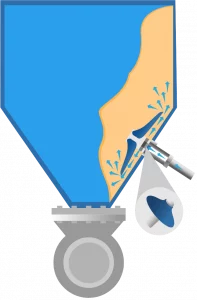 Fluidizer on a silo graphic