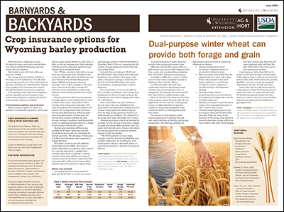 Insuring Success For Western Agriculture